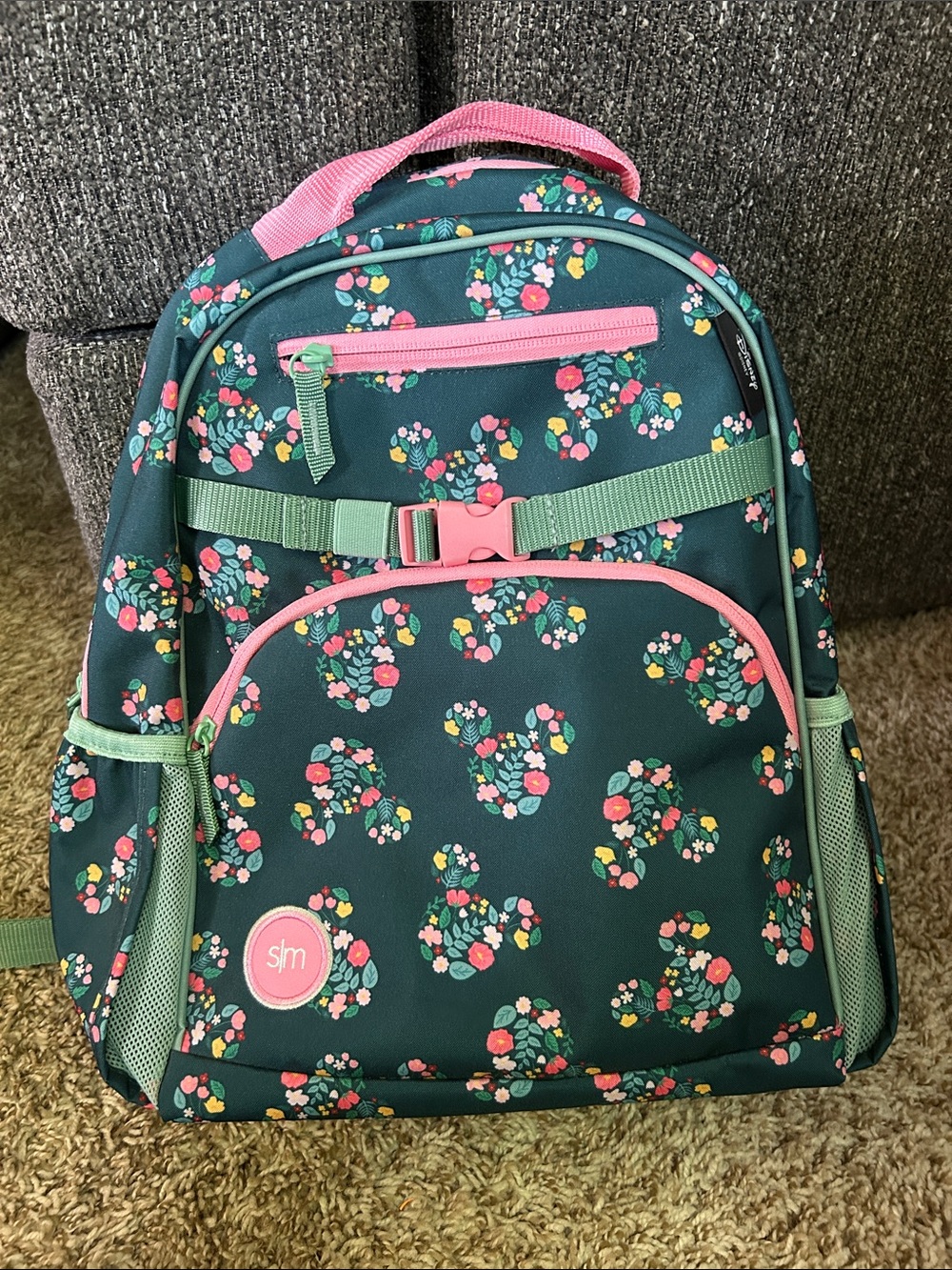 Floral Kids Minnie Mouse Backpack in Teal and Pink by Simple Modern
